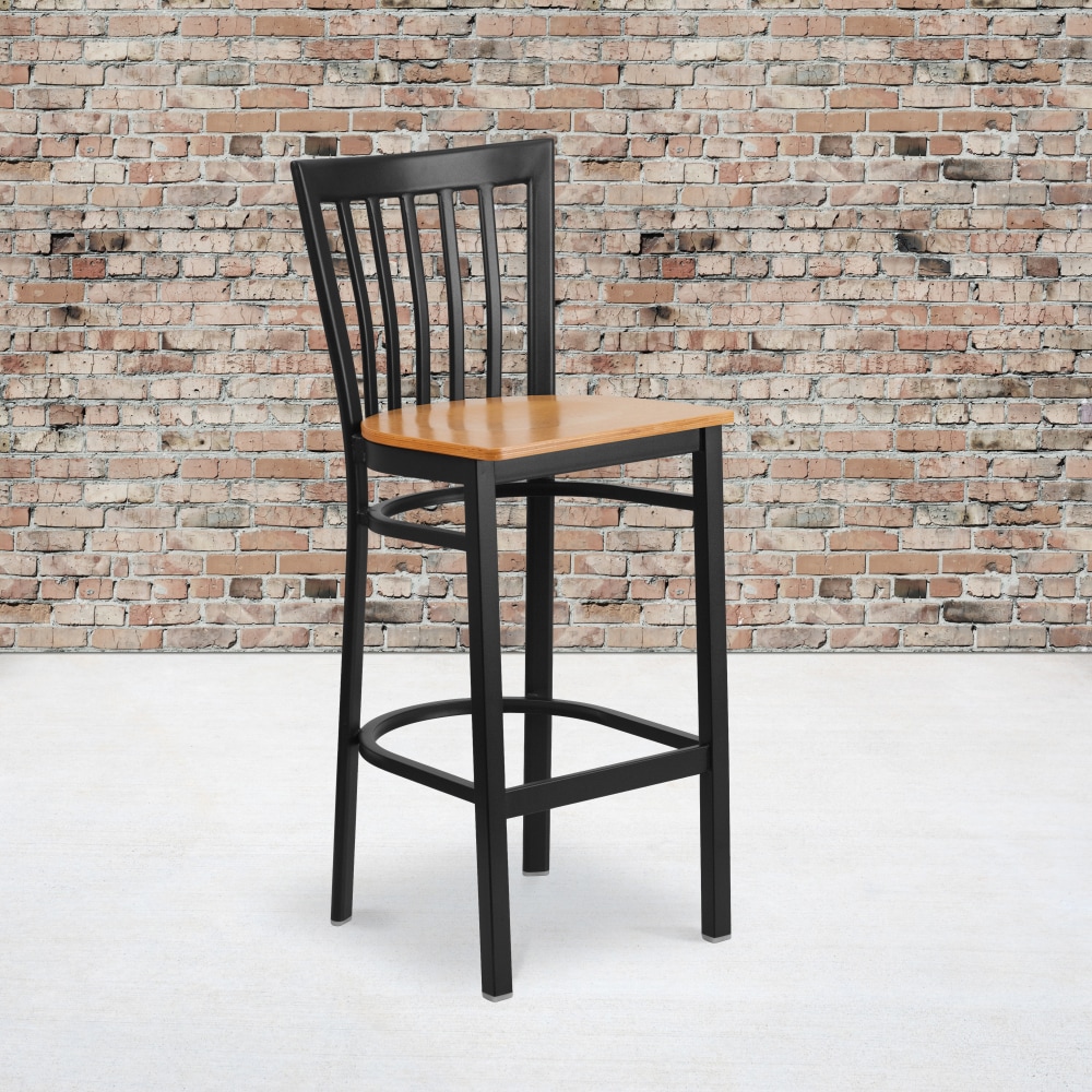 Flash Furniture Wood/Metal Restaurant Barstool With School House