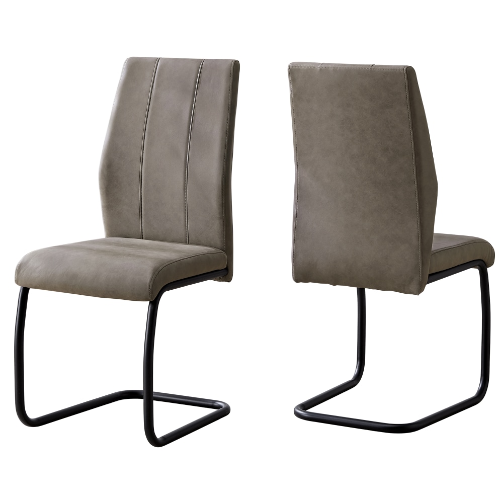 Monarch Specialties Sebastian Dining Chairs, Taupe/Black, Set Of