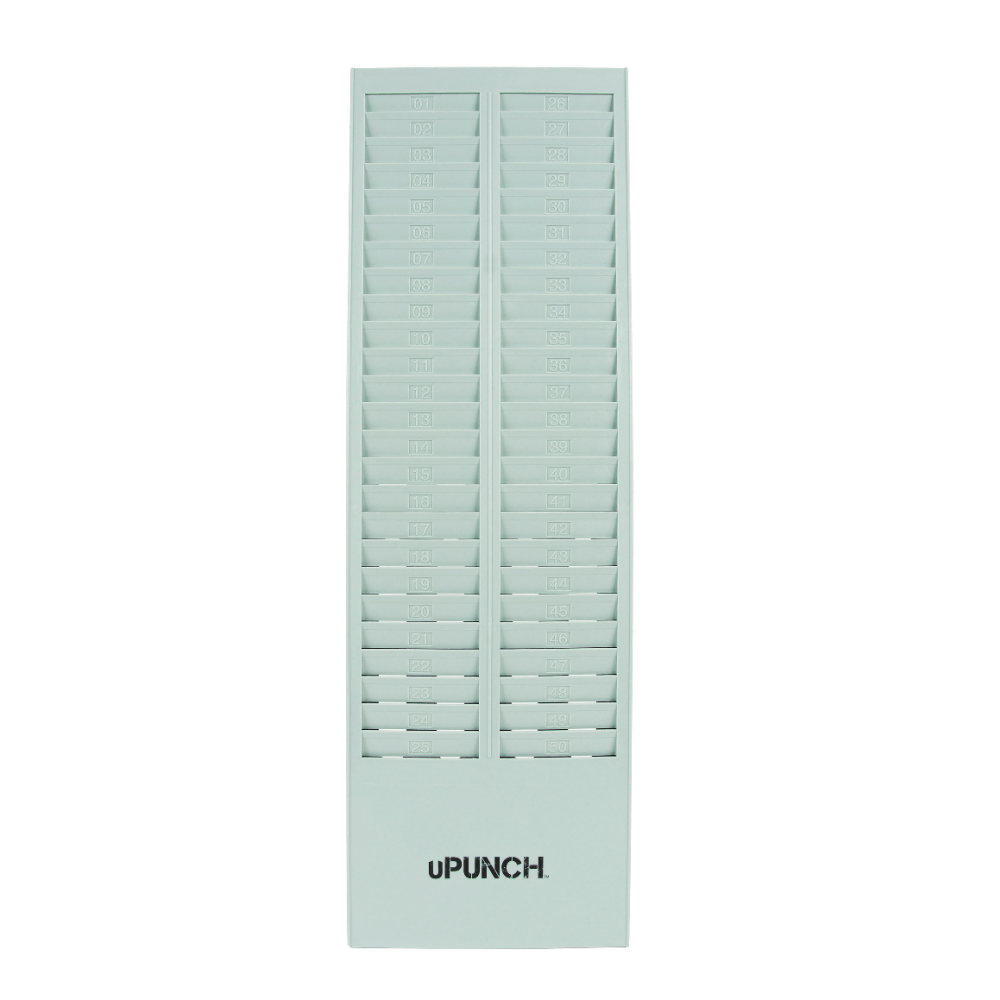 uPunch Time Card Rack, 50 Pockets, 27"H x