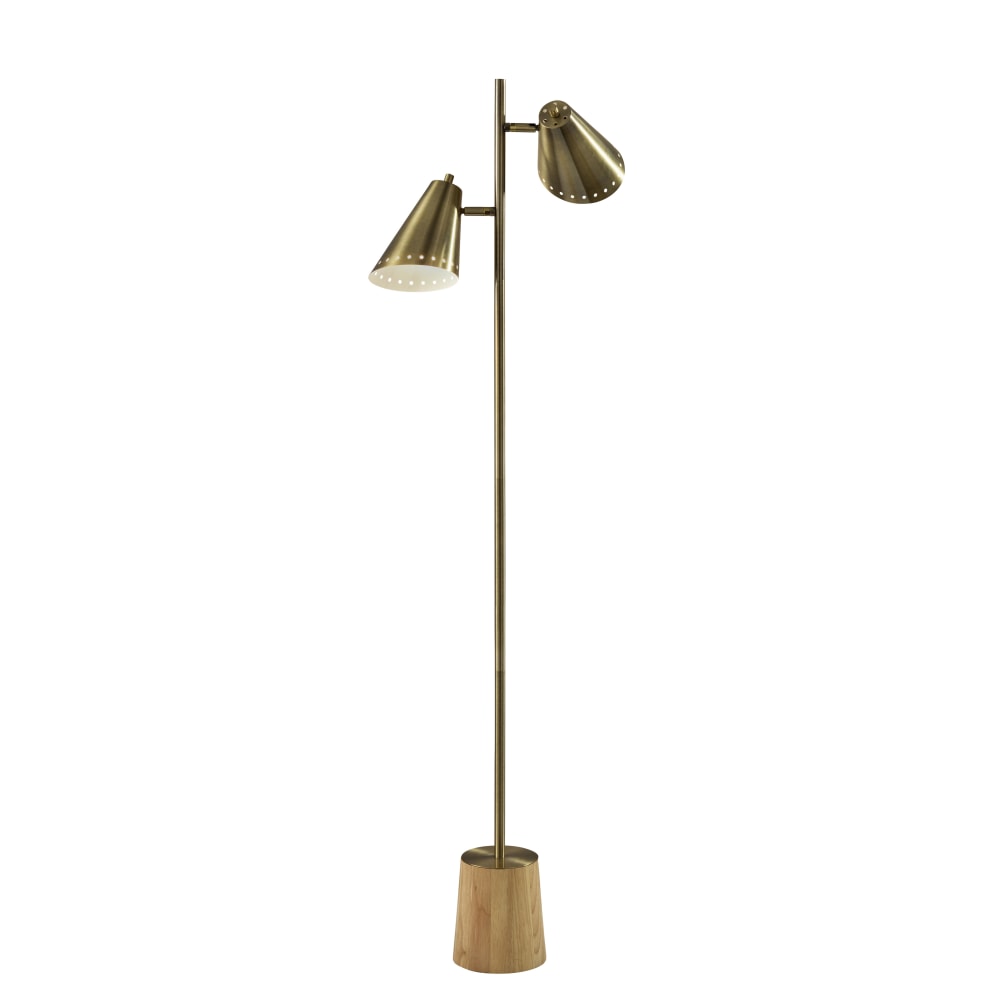 Adesso Josephine Floor Lamp, Antique Brass