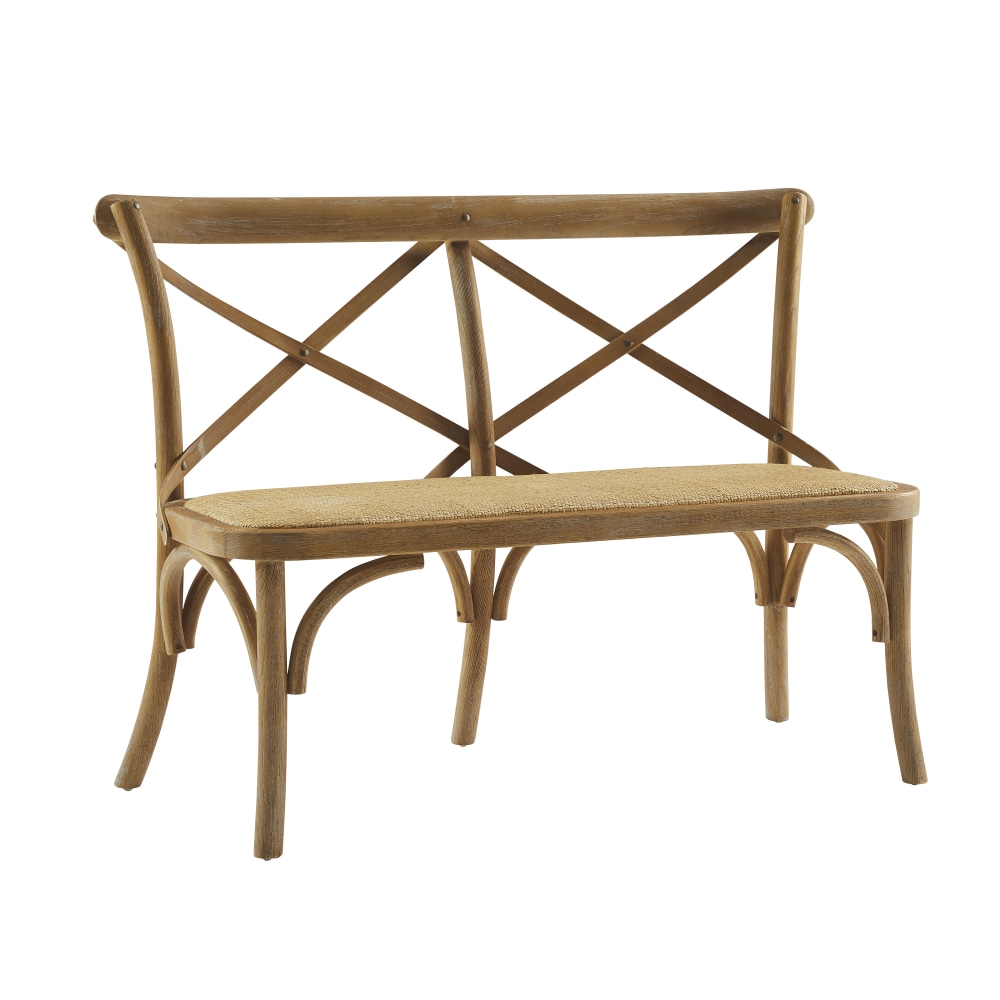 Linon Corie Bentwood Bench With Backrest, 35"H x