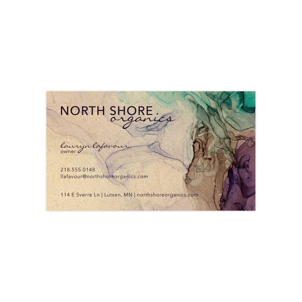 Custom Full-Color Kraft Style Business Cards, Square Corners,