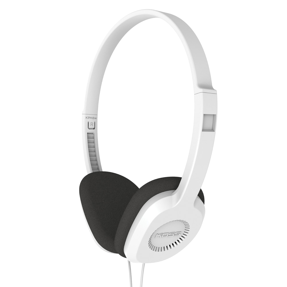 Koss KPH8 On-Ear Headphones, White, 195687.101