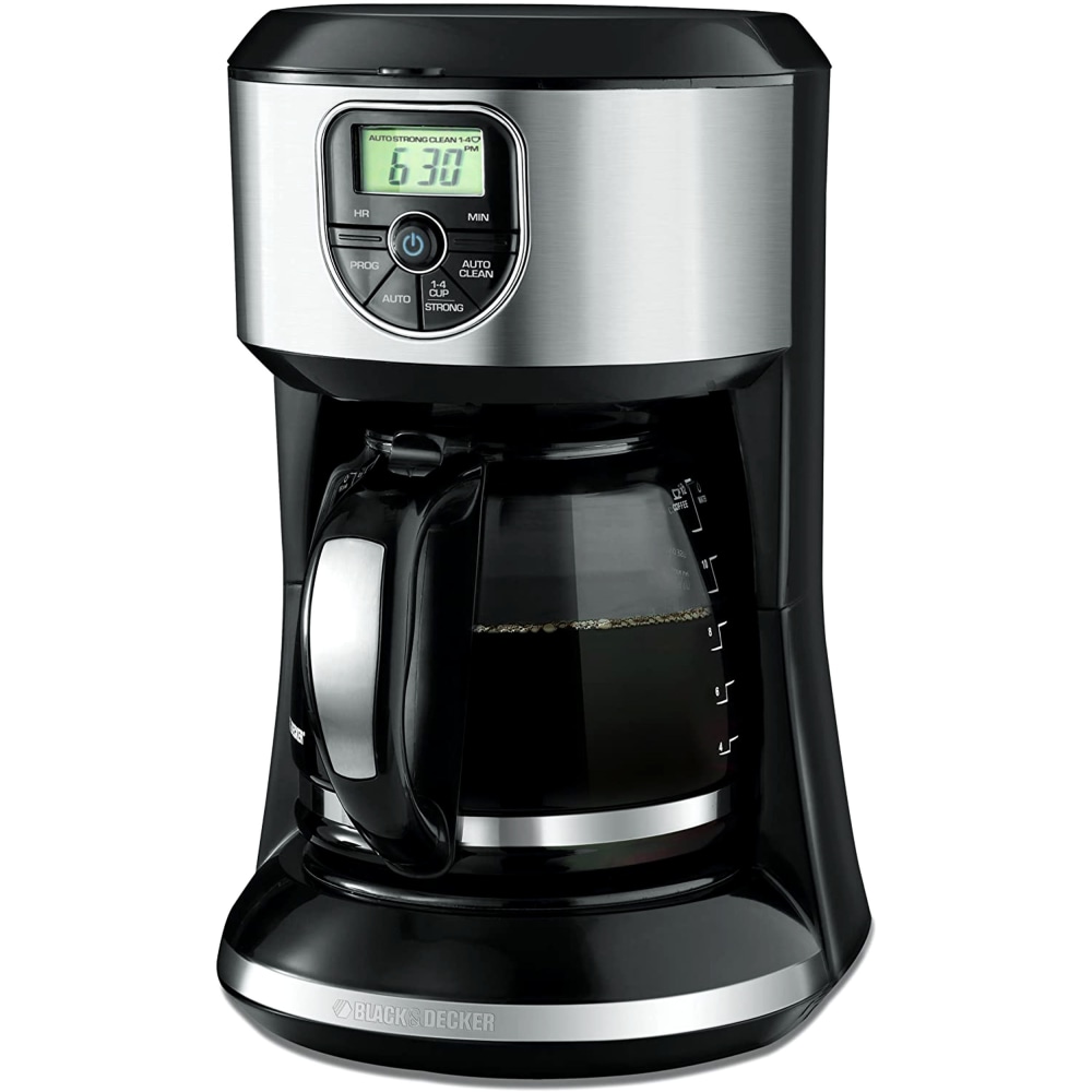 Black+Decker 12-Cup Programmable Coffee Maker, Black/Silver