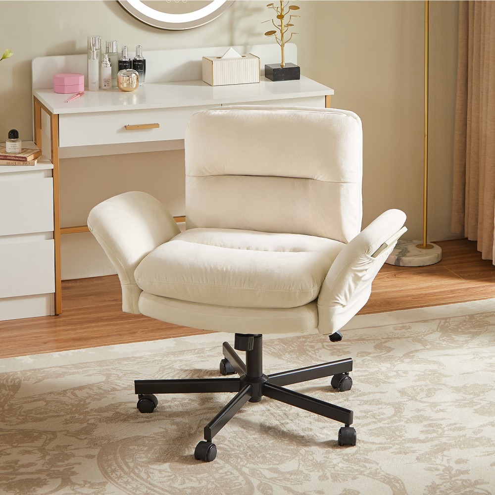 Bestier Ergonomic Velour Mid-Back Swivel Executive Task Chair,