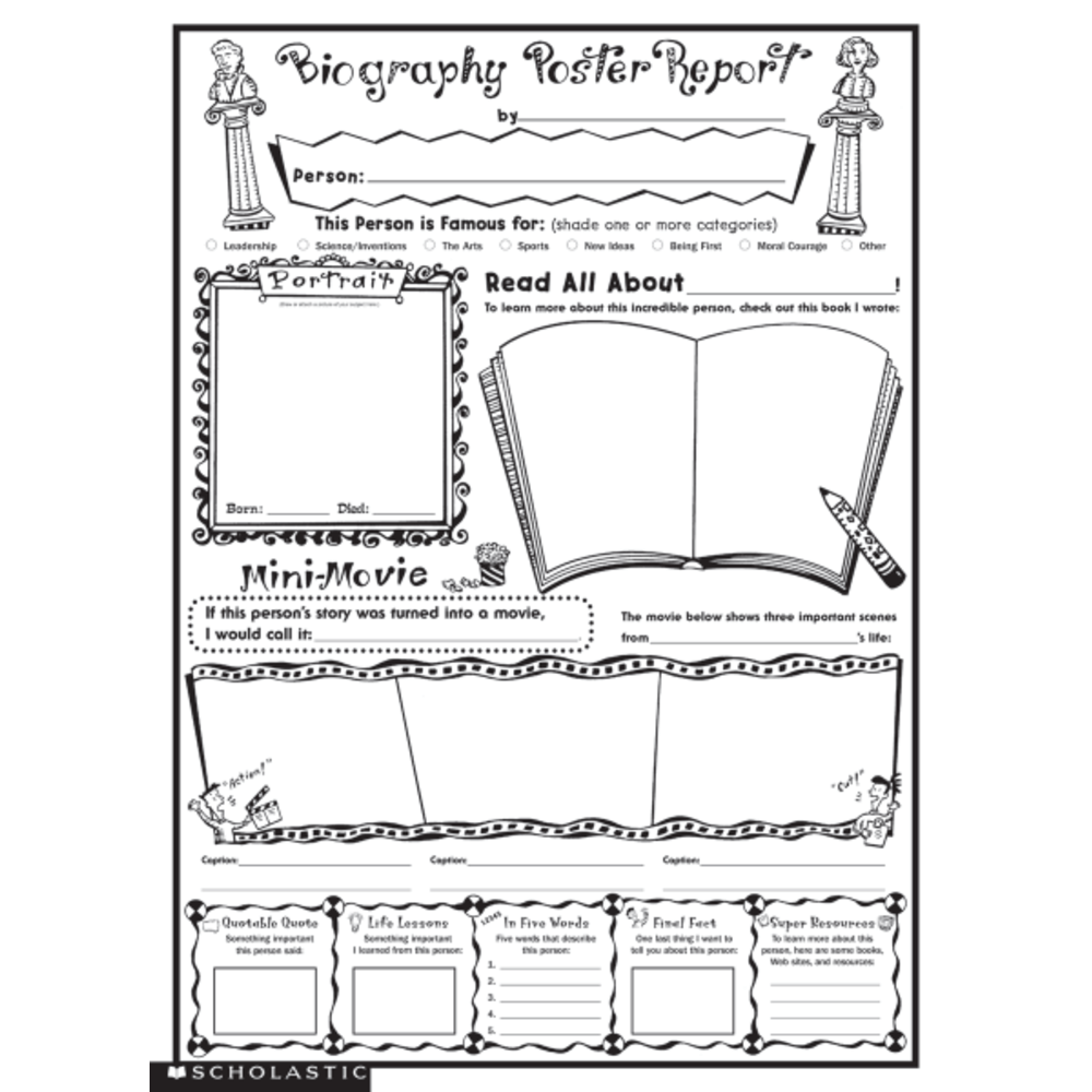 Scholastic Biography Report Posters, 17" x 22"