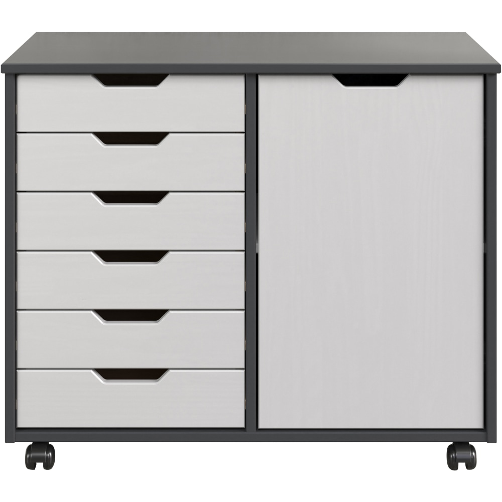 Trendfurn Omnia 1-Door Roll Cart, 6 Drawers, 25-3/4”