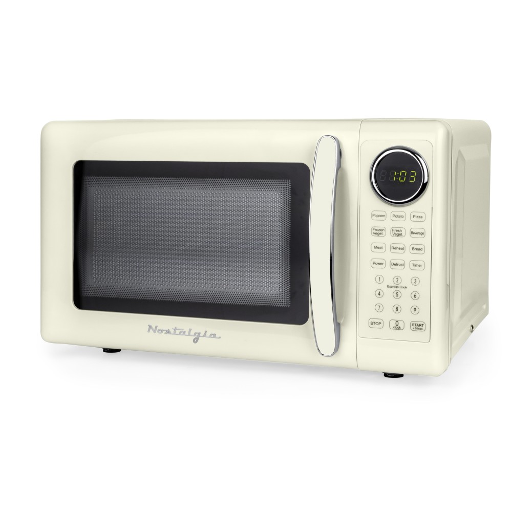 Nostalgia Retro 0.7 Cu. Ft. Countertop Microwave, Ivory,