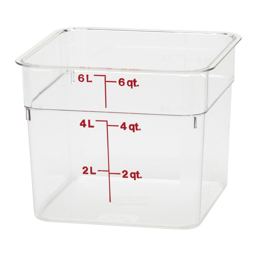 Cambro Camwear 6-Quart CamSquare Storage Containers, Clear, Set