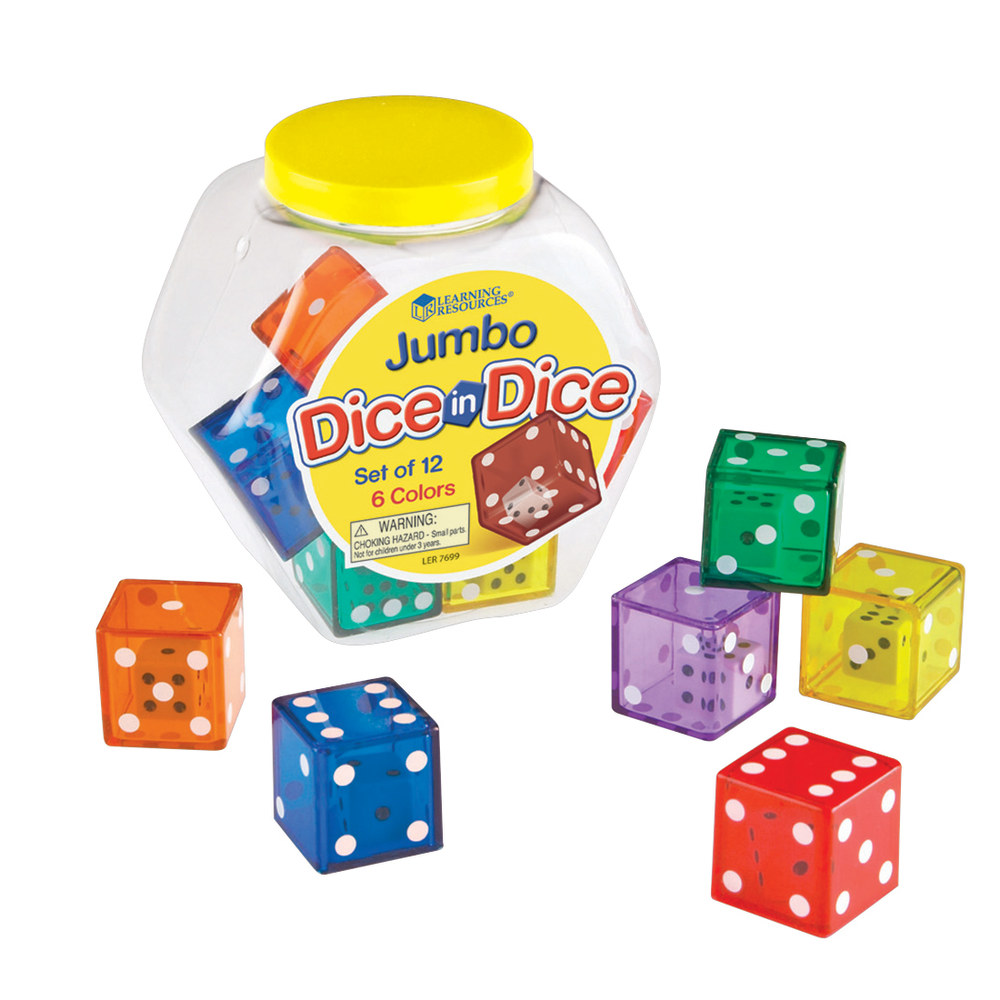 Learning Resources® Jumbo Dice-In-Dice, 1 1/4"H x 1