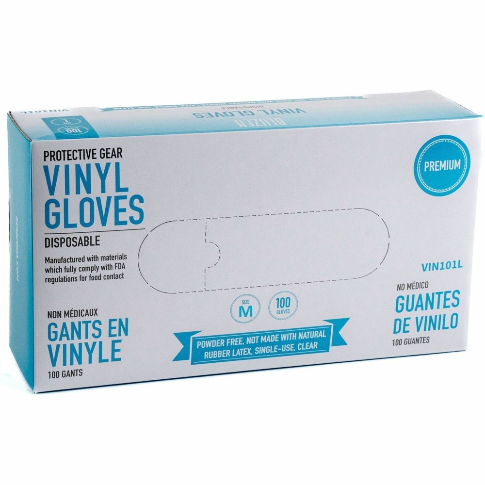 BLUZEN Powder-Free Vinyl Gloves - 4 mil Thickness