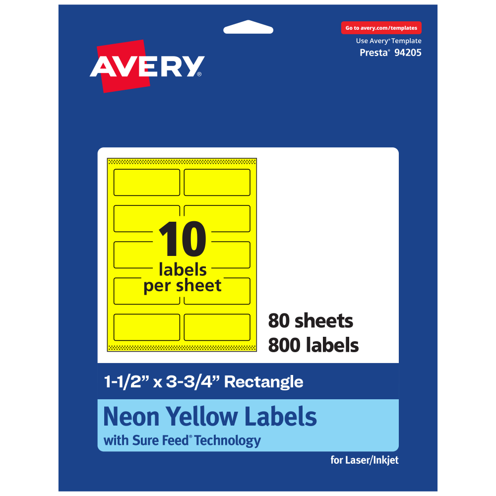 Avery® Print-To-The-Edge Labels With Sure Feed® Technology And