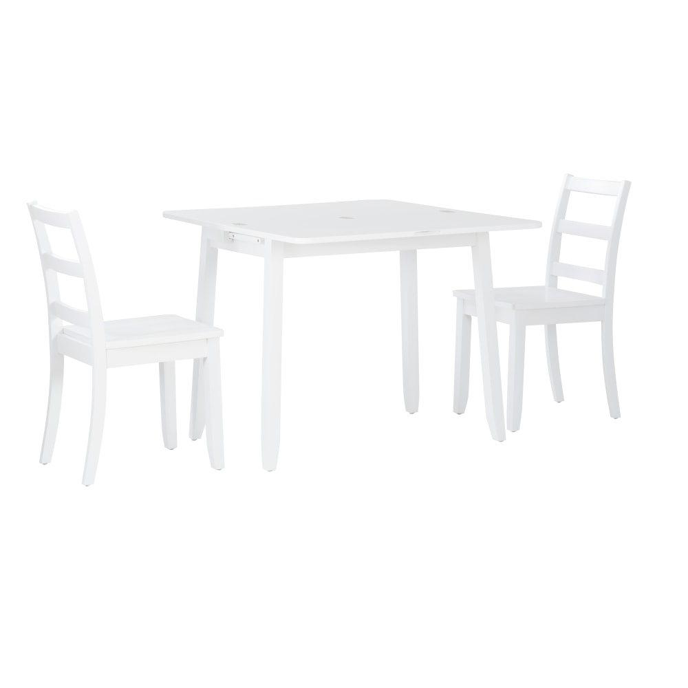 Linon Allbright Wood 3-Piece Folding Table Set, White