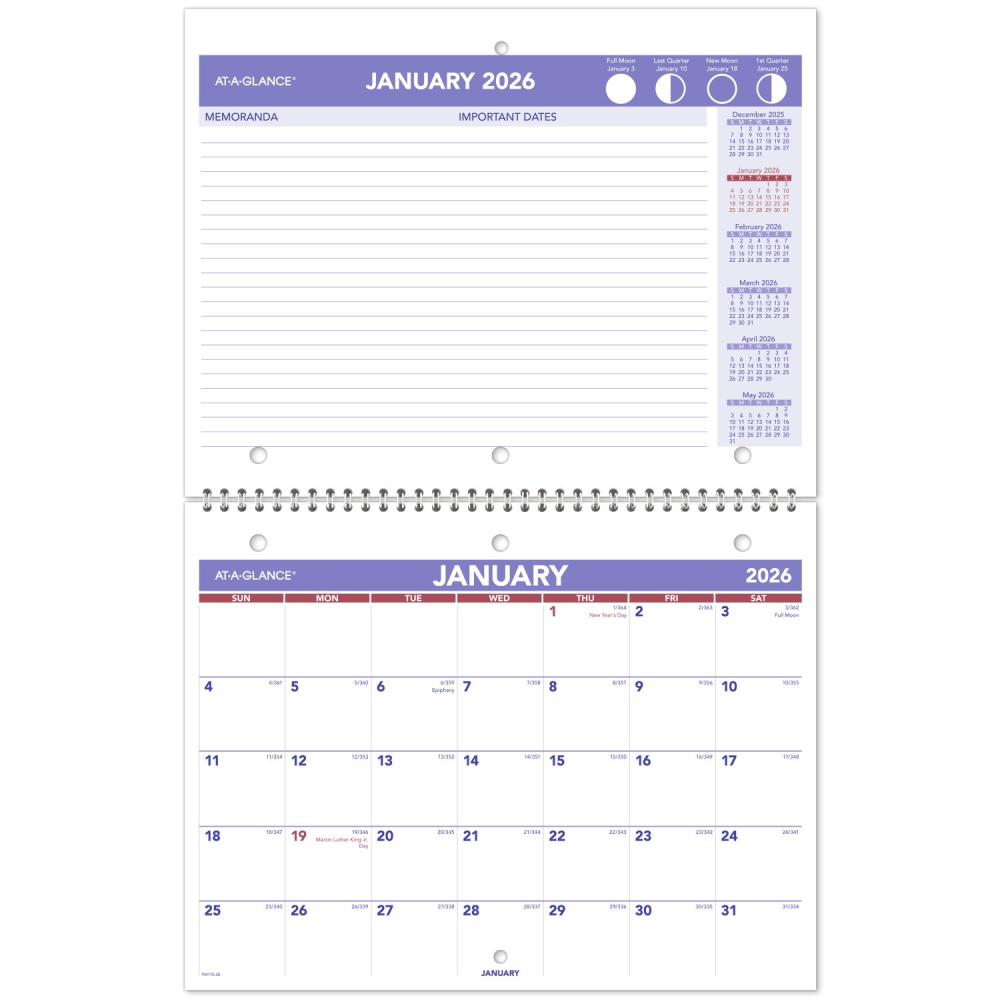 AT-A-GLANCE® 2026 Monthly Desk Wall Calendar, Small, 11"