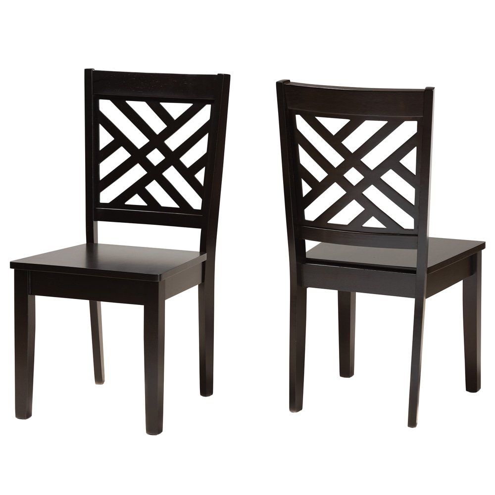 Baxton Studio Caron Dining Chairs, Dark Brown, Set