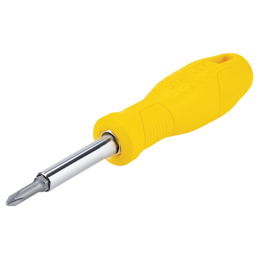 Stanley Quick-Change 6-in-1 Interchangeable Screwdriver, Yellow