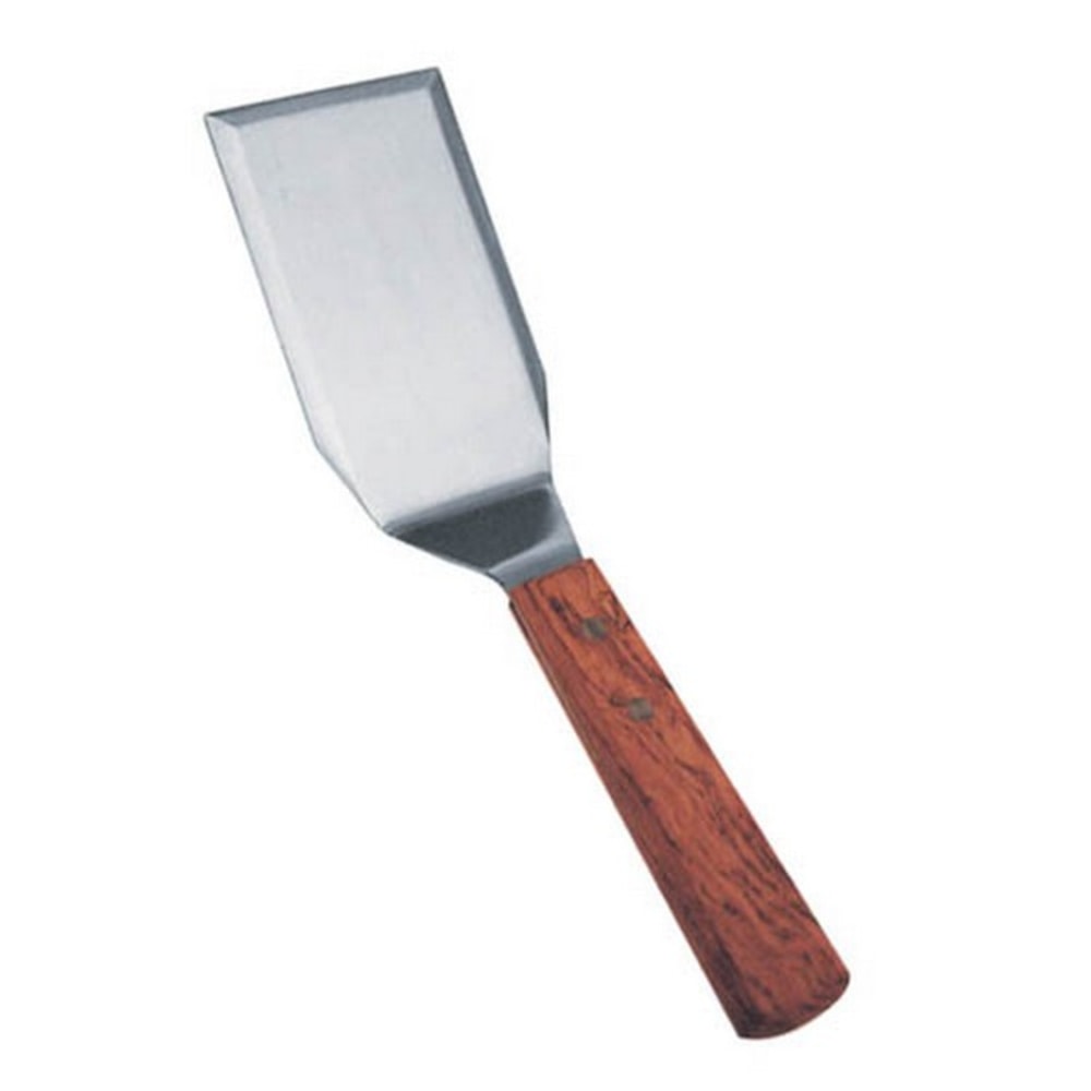 Winco Metal/Wood Hamburger Turner, 6" x 3", Brown