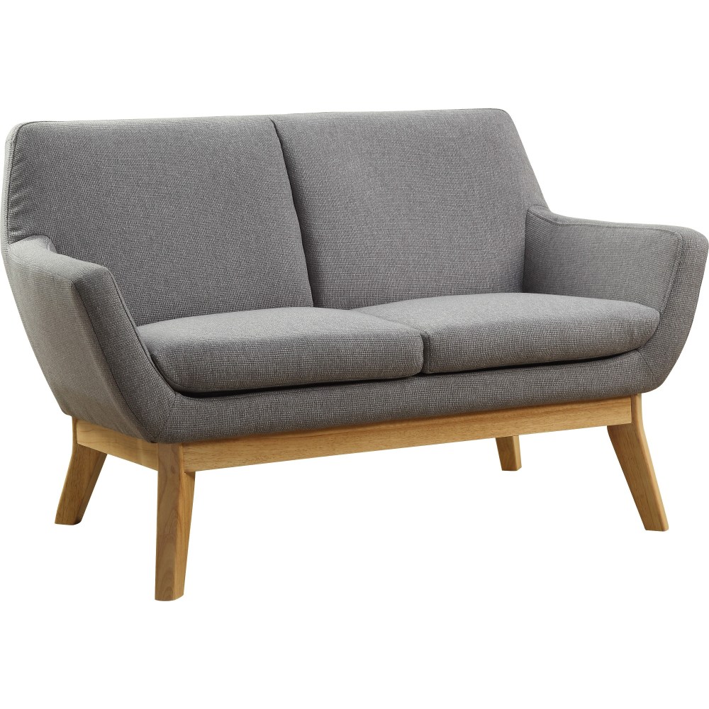 Lorell® Quintessence Upholstered Loveseat, Gray/Natural