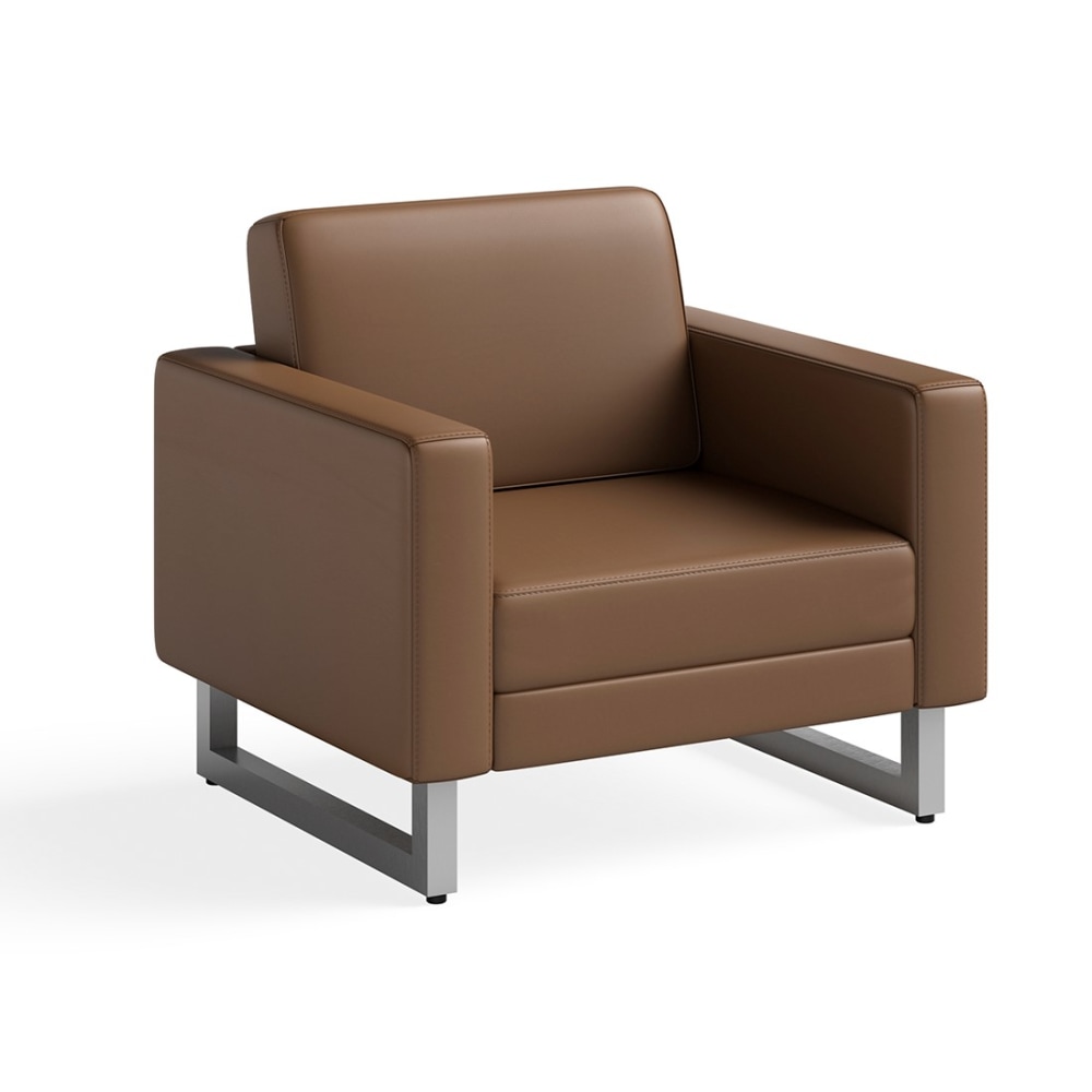 Safco® Mirella Lounge Chair, Cognac/Silver