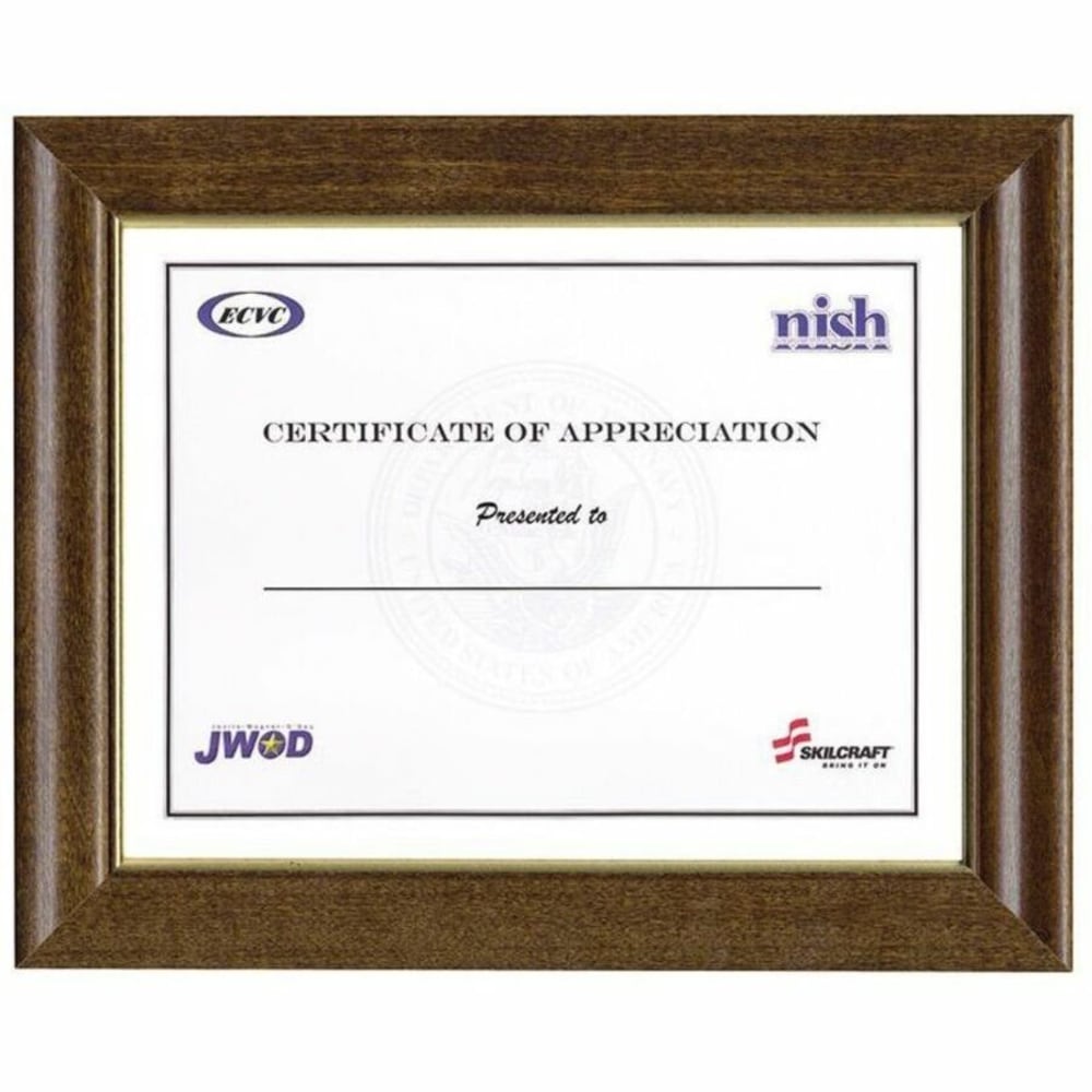 SKILCRAFT Picture Frame, 8" x 10", Cherry, Box