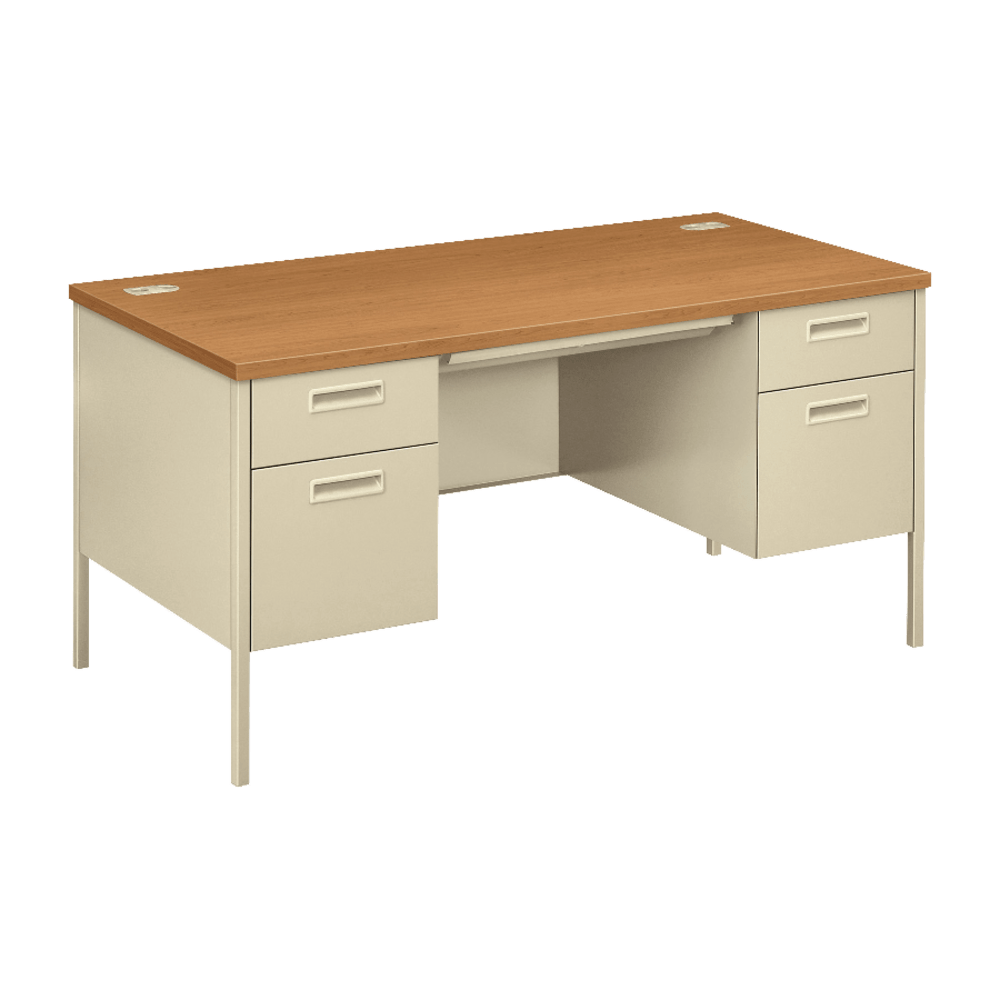 HON® Metro 60"W Classic Double-Pedestal Computer Desk,