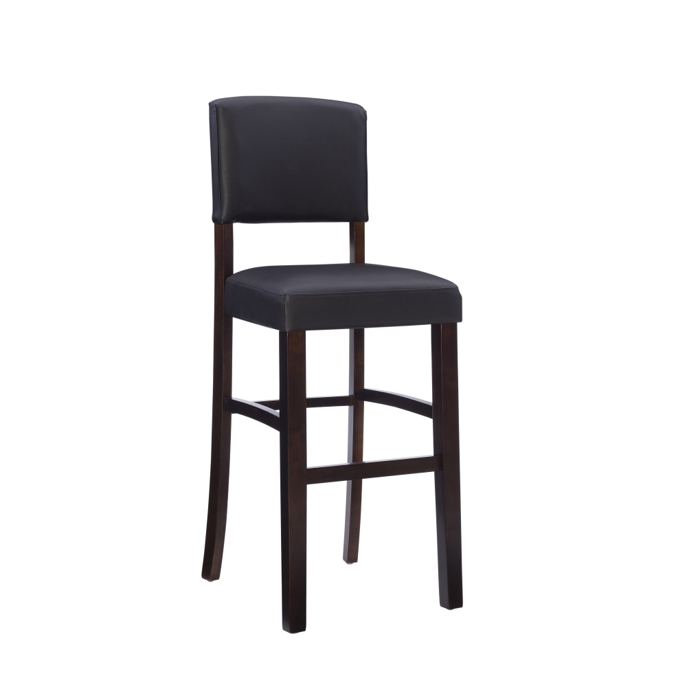 Linon Franklin Faux Leather Bar Stool, Espresso/Dark Brown