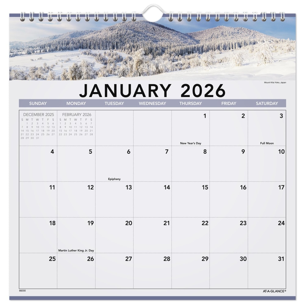 AT-A-GLANCE® 2026 Landscape Monthly Wall Calendar, Medium,