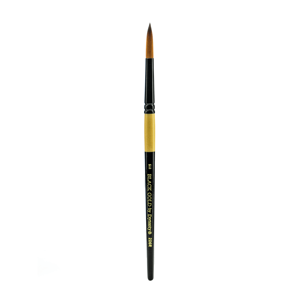 Dynasty Short-Handled Paint Brush, Size 10, Round Bristle,