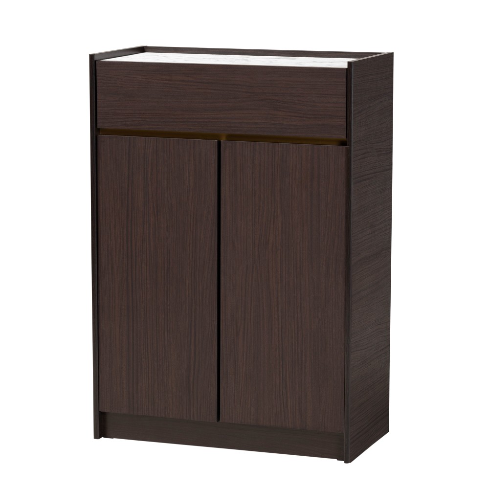 Baxton Studio Walker 28"W Shoe Cabinet With Faux