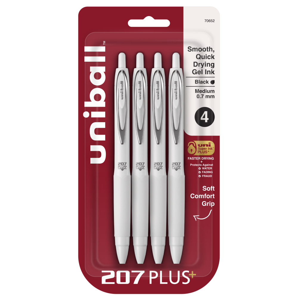 Uni-Ball 207 Plus+ Retractable Gel Pens, Medium Point,