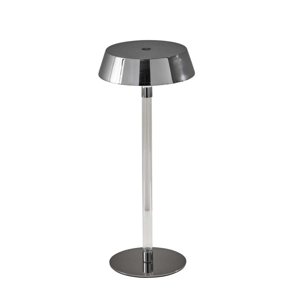 Adesso Orla LED Cordless Table Lamp, Shiny Chrome/Clear
