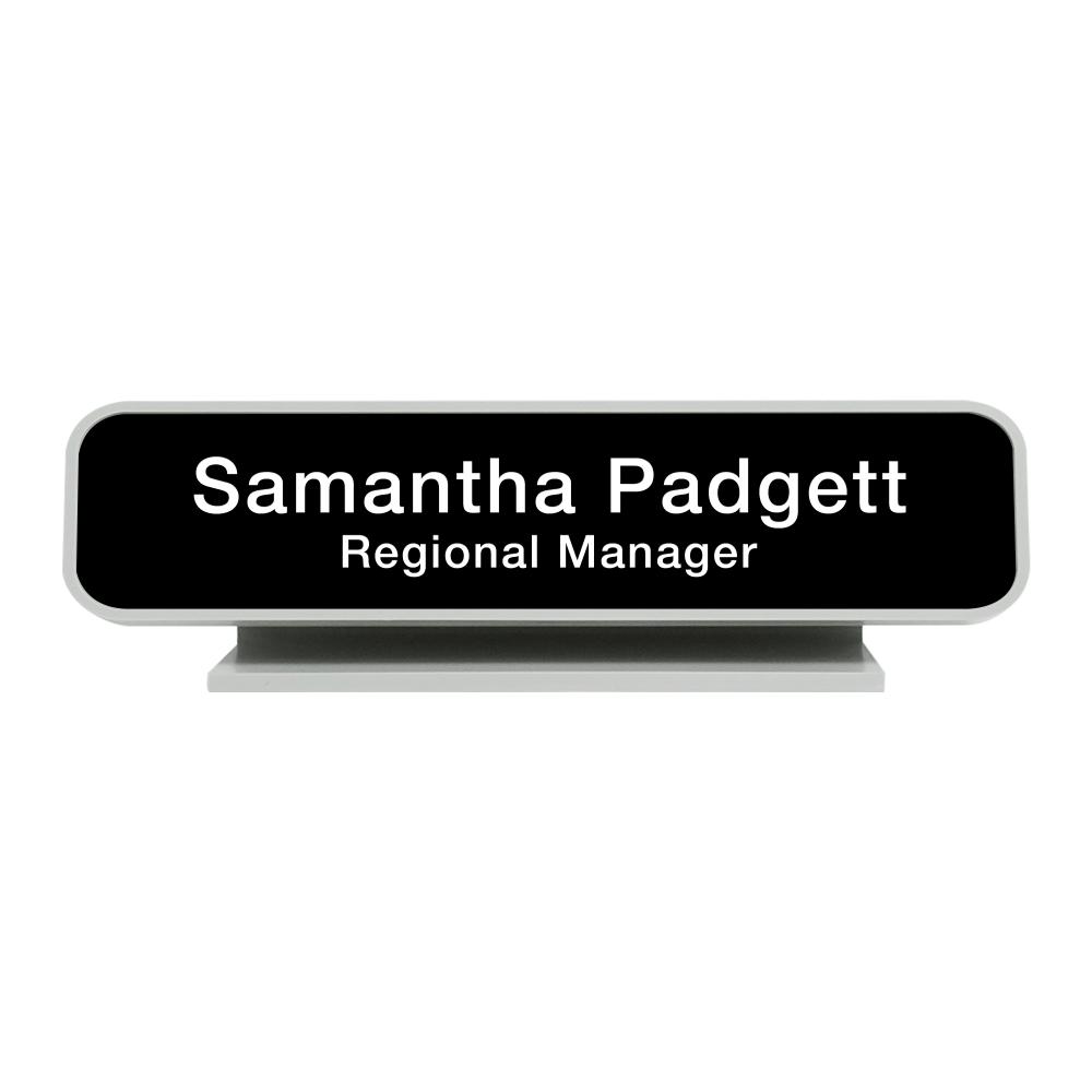 Custom Engraved Plastic Designer Desk Signs With Pedestal