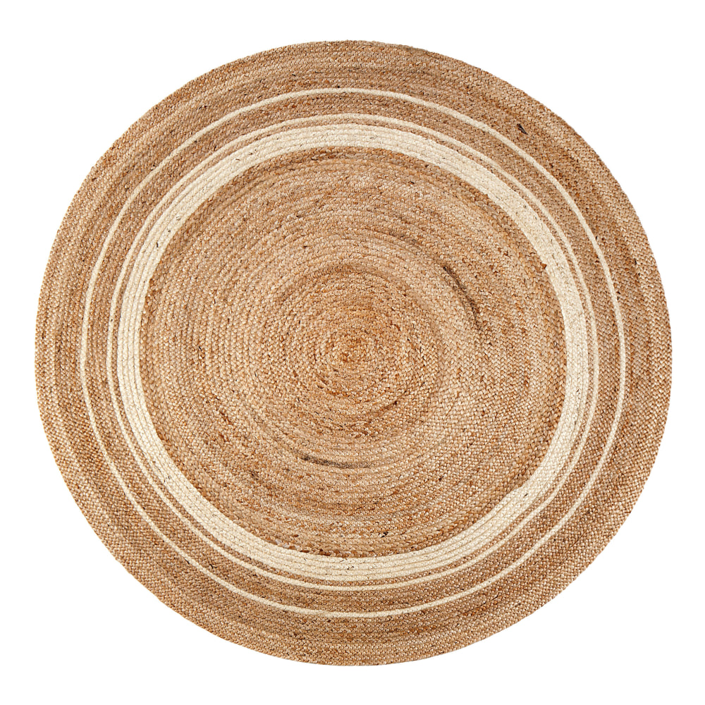 Anji Mountain Kerala Sunrise Jute Rug, 4&#x27;, Beige/White