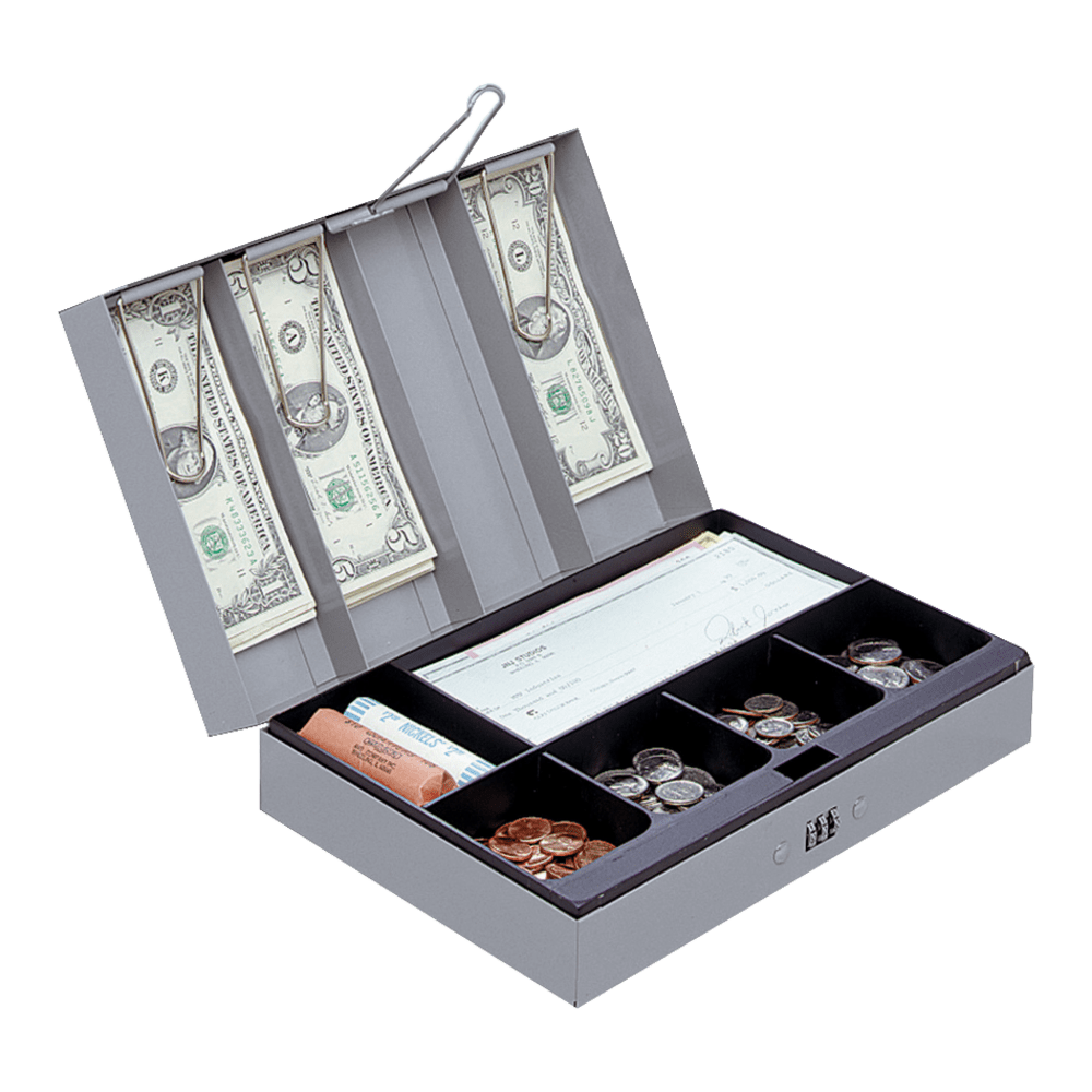 Sparco Steel Combination Lock Cash Box With Tray,
