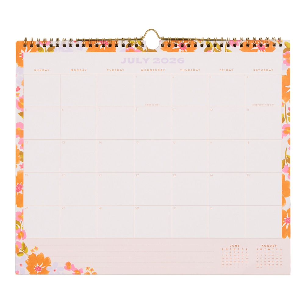 Happy Planner Organized 12-Month Wall Calendar, 14” x