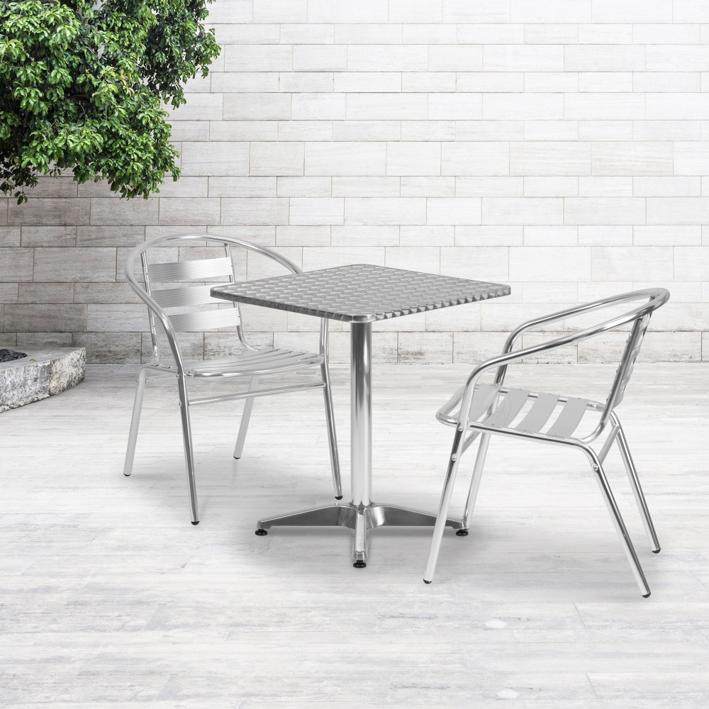Flash Furniture Lila 3-Piece 23-1/2" Square Aluminum