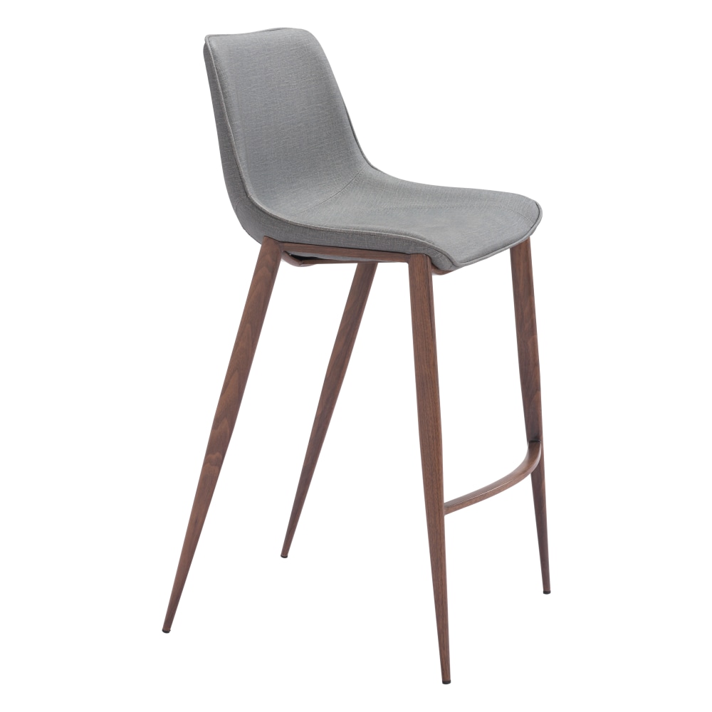 Zuo Magnus Barstools, Slate Gray/Walnut, Set Of 2