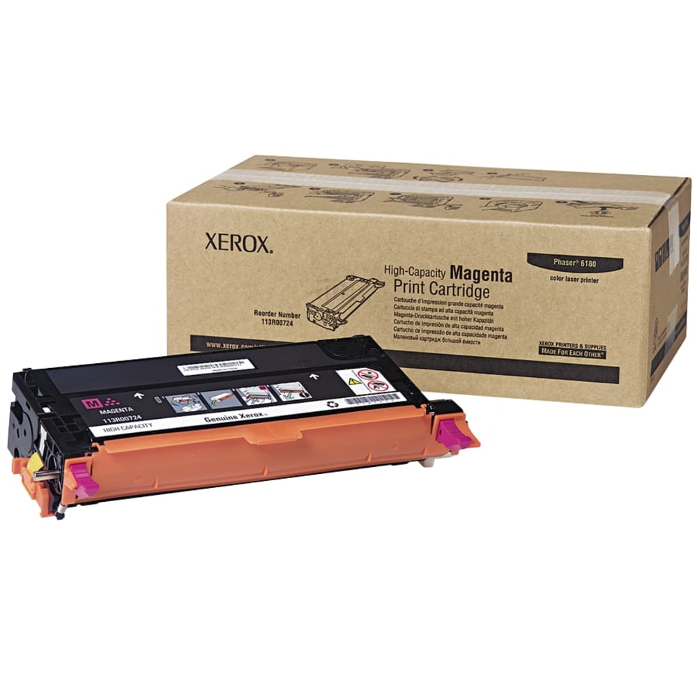 Xerox® 6180/6180MFP Magenta High Yield Toner Cartridge, 113R00724