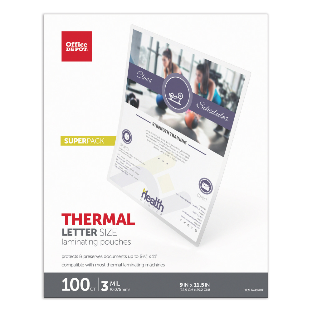 Office Depot® Brand Laminating Pouches, Letter Size, 9"