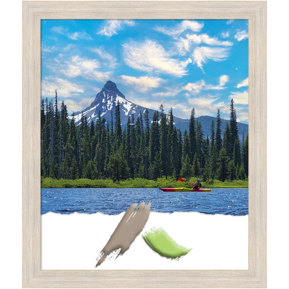 Amanti Art Hardwood Whitewash Picture Frame, 23" x