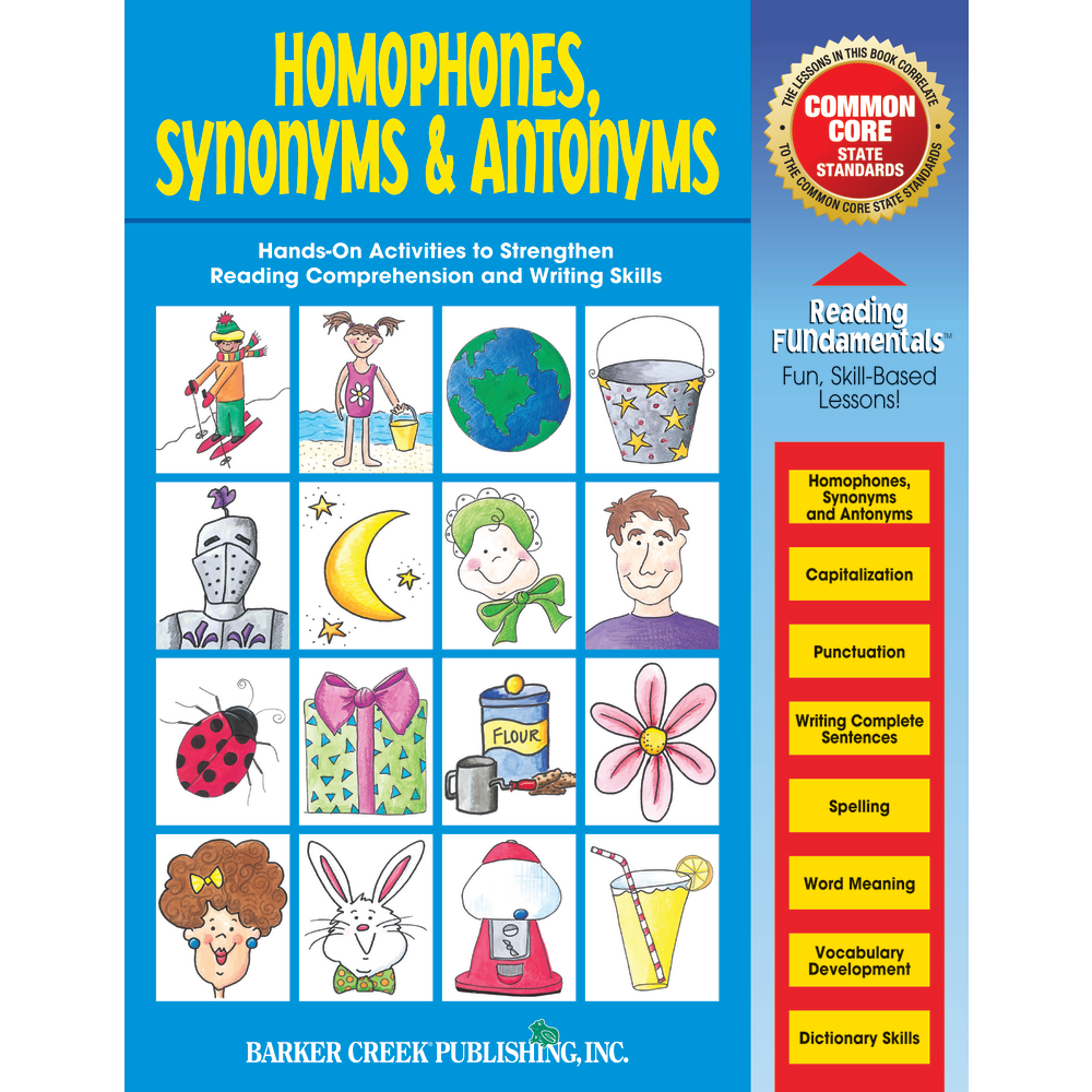 Barker Creek Grammar Activity Book, Homophones, Synonyms And