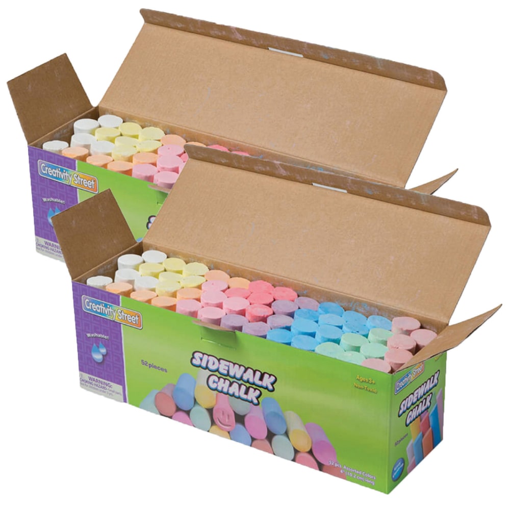 Creativity Street Sidewalk Chalk, 4", Assorted Colors, 52
