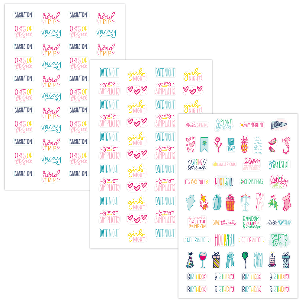 Simplified System by Emily Ley Phrase Sticker Pack,