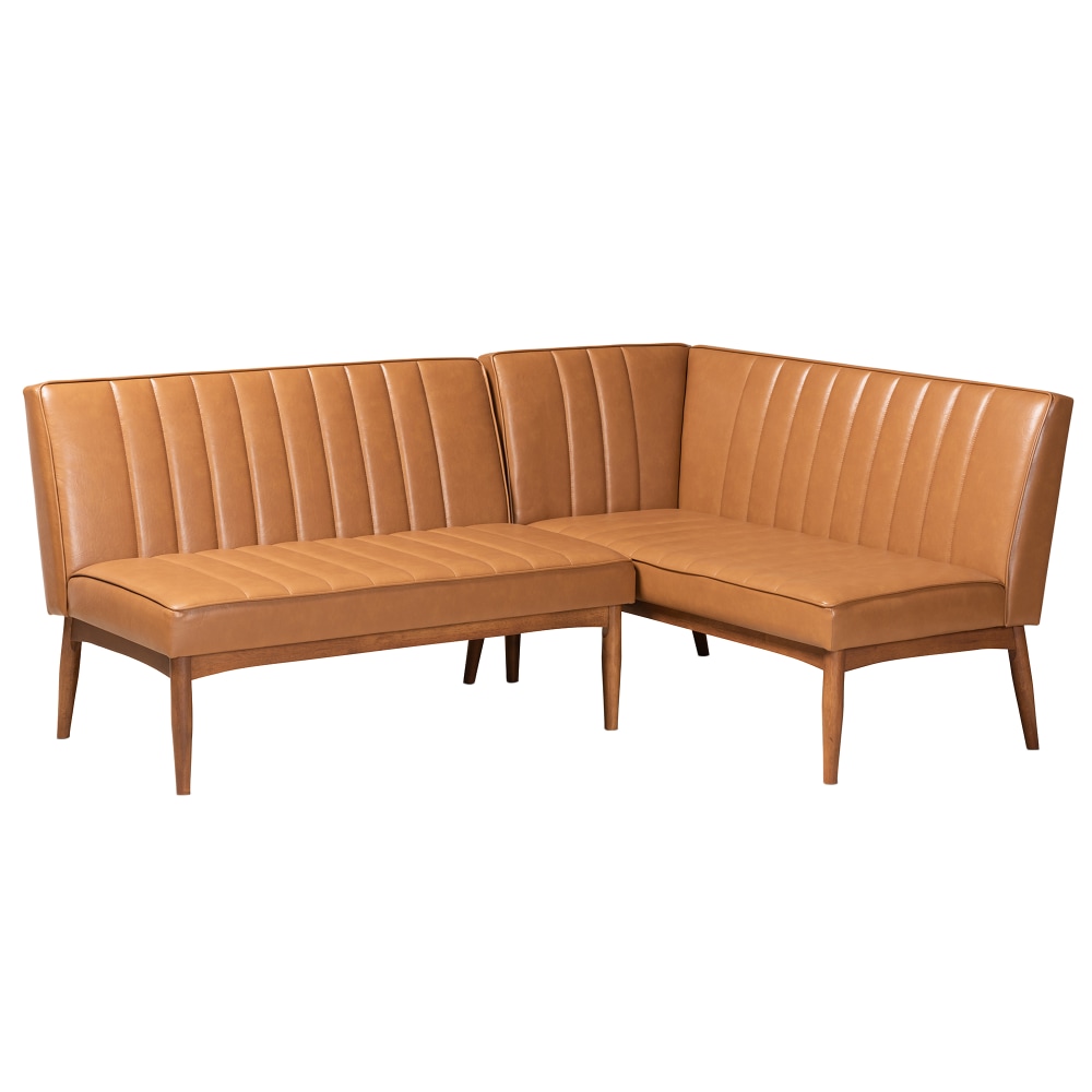 Baxton Studio Daymond 2-Piece Dining Nook Banquette Set,