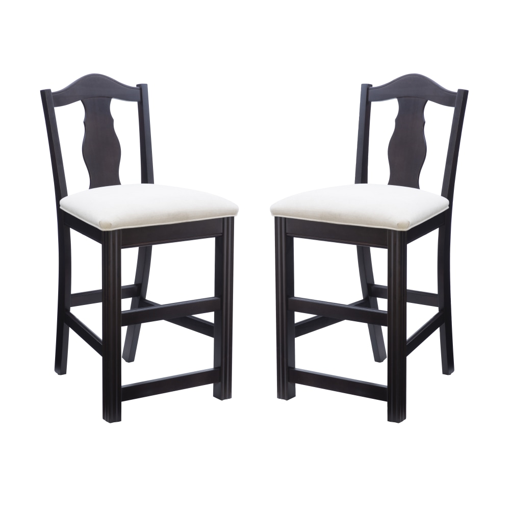 Linon Kilcher Upholstered Counter Stools, Gray/Brown, Set Of