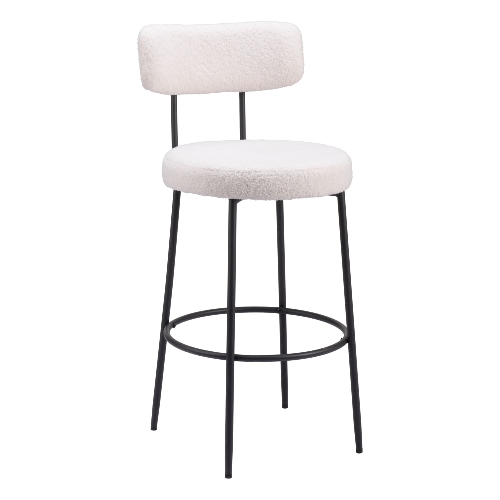 Zuo Blanca Barstools, Ivory, Set Of 2 Barstools