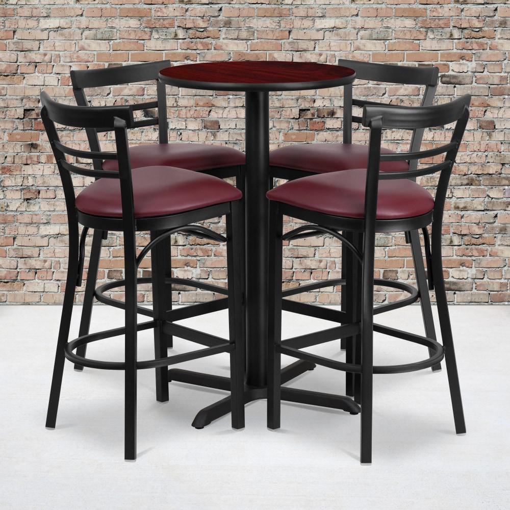 Flash Furniture Round Laminate Table Set With X-Base