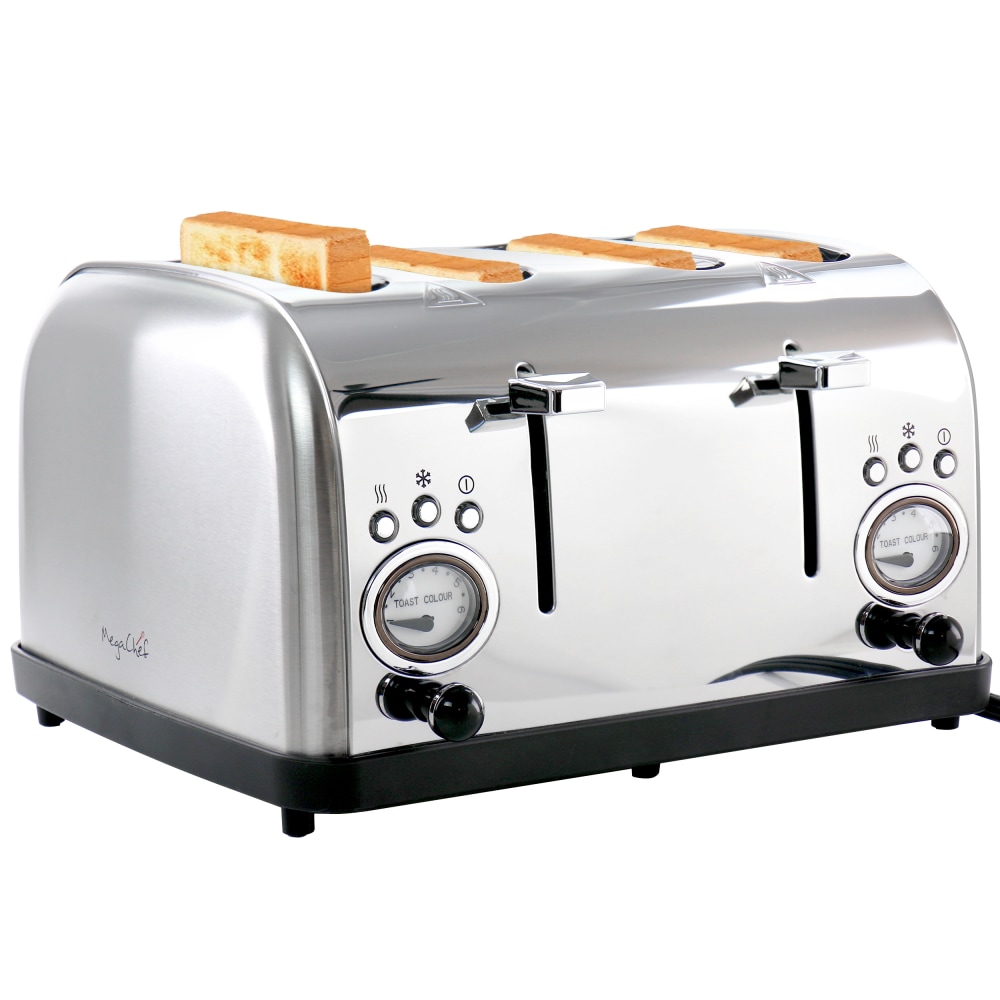 MegaChef 4-Slice Wide Slot Toaster With Variable Browning,
