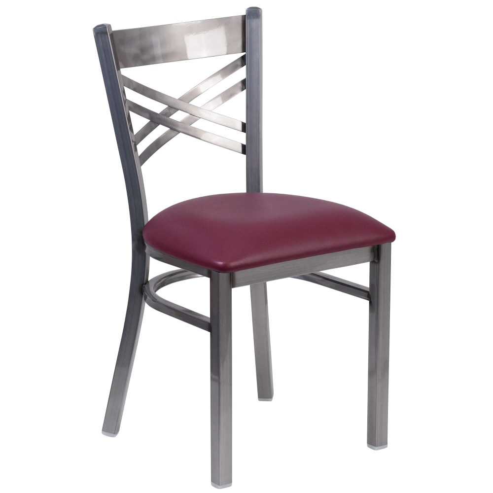 Flash Furniture Clear-Coated X-Back Restaurant Accent Chair,