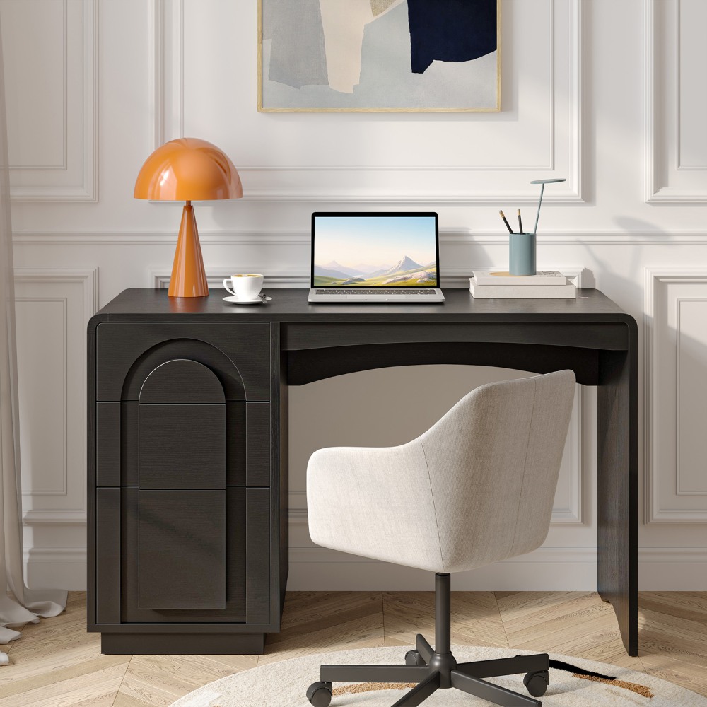 Bestier 47" Modern Arched Wood Home Office Executive